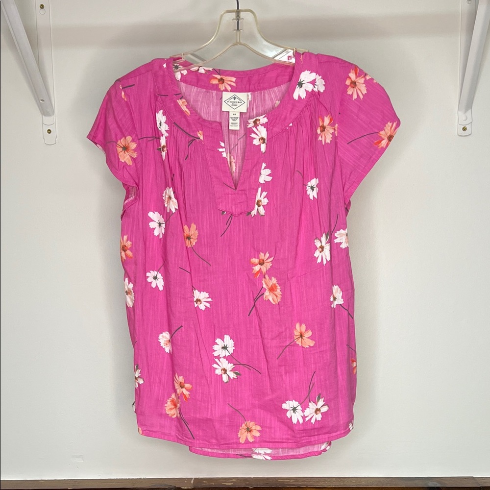 St. John's Bay Pink Floral Blouse-‎ PS